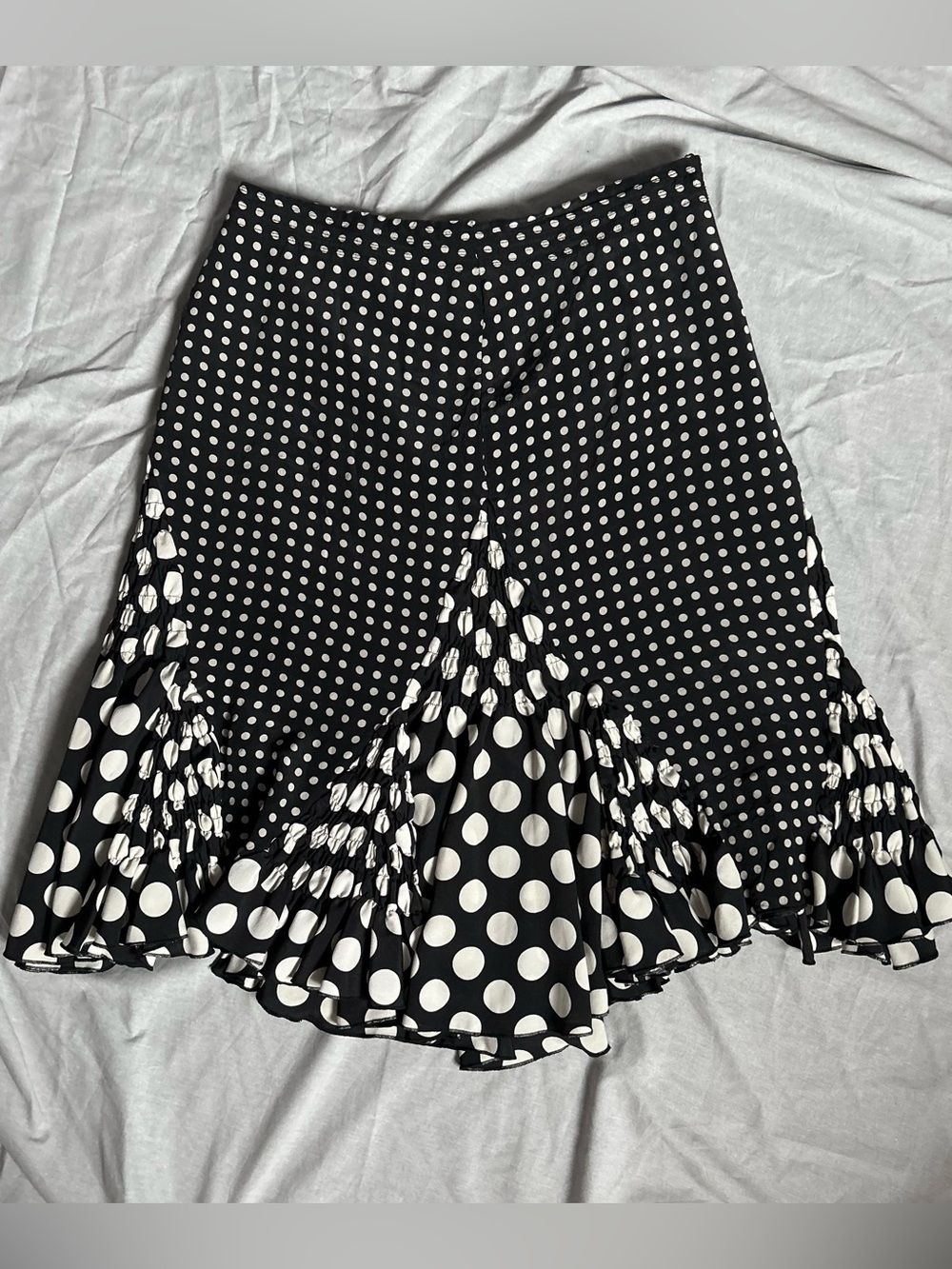 vintage WD.NY silk polka dot ruffle skirt